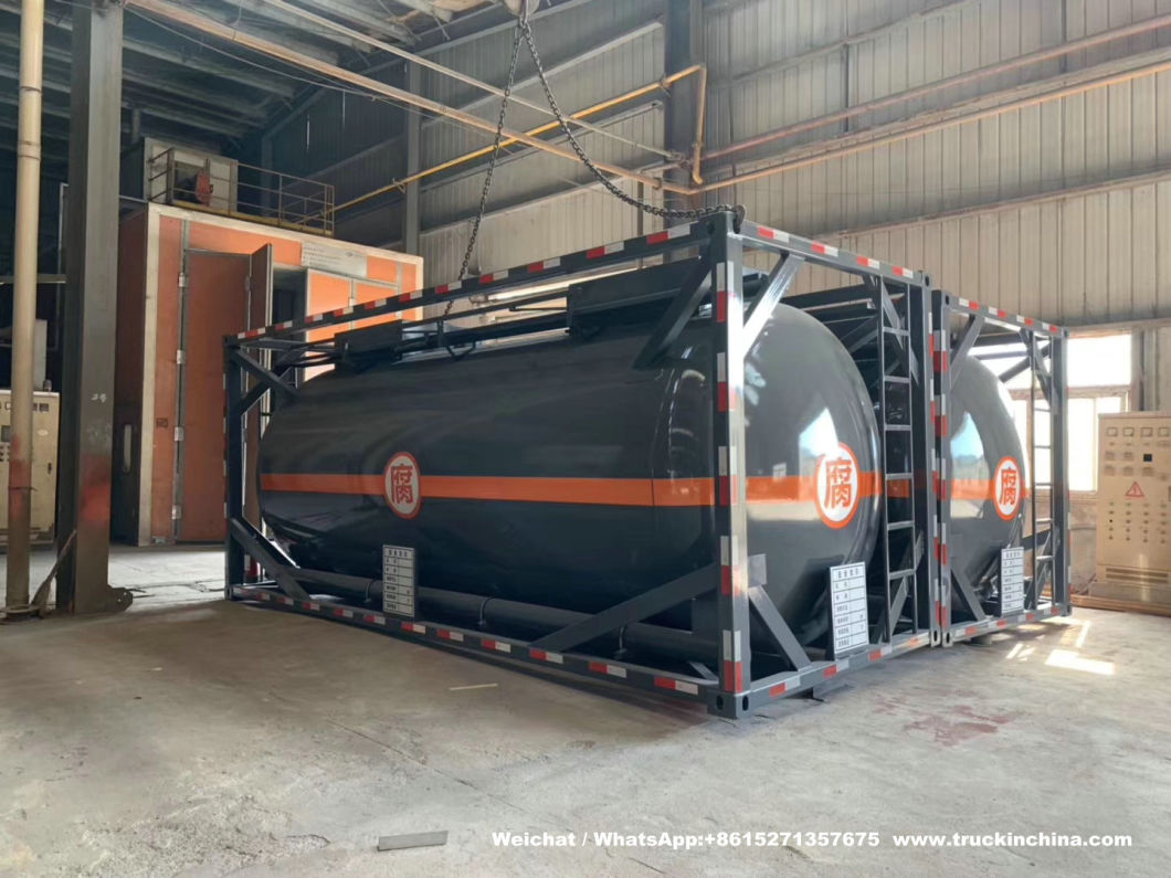 Custermizing Hydrochloric Acid Chemical Liquid Transport ISO Tank Container (Carbon Steel Lined LLDPE corrosion resistance)