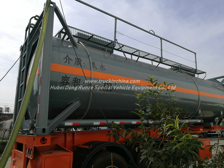 30FT UN1789 Hydrochloric Acid ISO Tank Container 26KL -28KL Steel Tank Lined LDPE 16mm 