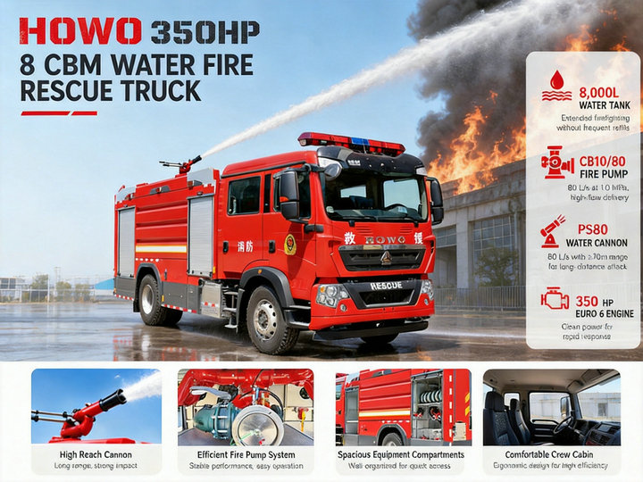 HOWO Rescue Pumper Fire Trucks 8000L water (2) HOWO Rescue Pumper Fire Trucks 8000L water (2)