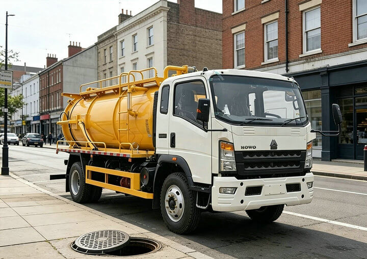 SINOTRUK HOWO 5 KL Cesspit Vacuum Sucker Truck (16) SINOTRUK HOWO 5 KL Cesspit Vacuum Sucker Truck (16)
