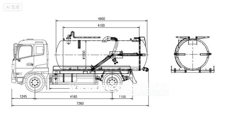 8CBM septic vacuum pump tanker truck body kits (1) 8CBM septic vacuum pump tanker truck body kits (1)