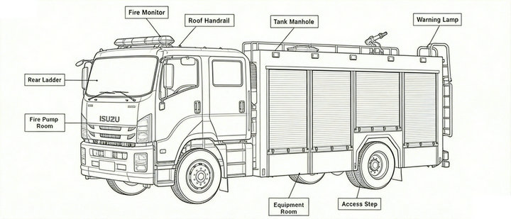 ISUZU 4x2 Attack Fire Trucks draw (2) ISUZU 4x2 Attack Fire Trucks draw (2)