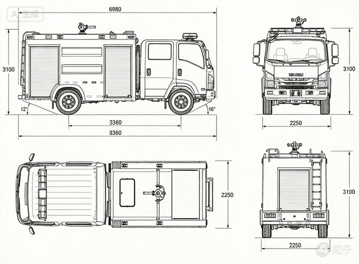 ISUZU 4x2 Compact Urban Rapid (Fast Quick) Attack Fire Trucks draw (2) ISUZU 4x2 Compact Urban Rapid (Fast Quick) Attack Fire Trucks draw (2)