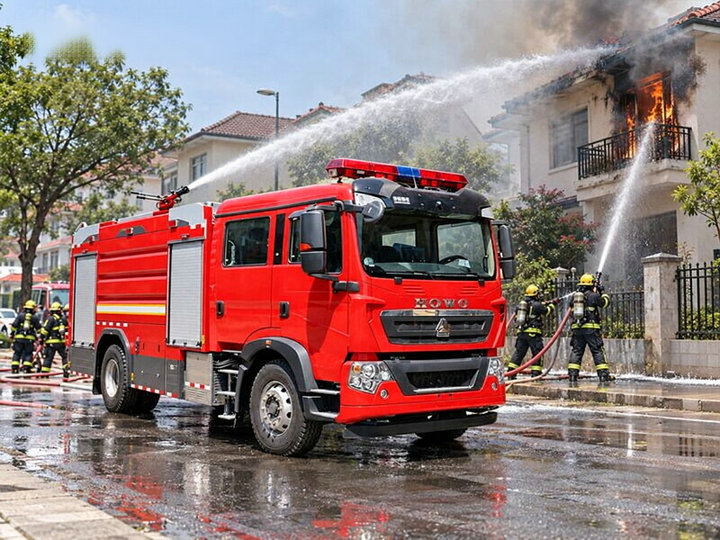HOWO Rescue Pumper Fire Trucks 8000L water (2) HOWO Rescue Pumper Fire Trucks 8000L water (2)