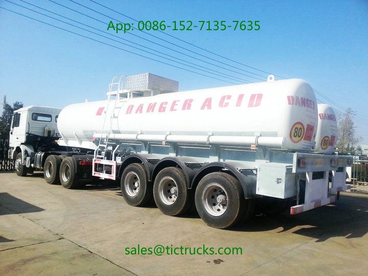 6 sets Concentrated sulfuric acid tank trailer africa Zambia