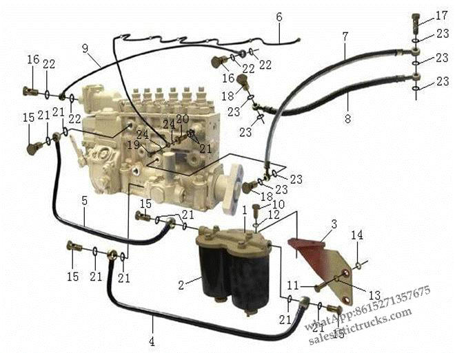 China truck WeiChai Engine Parts Fuel Line Fuel filter assembly