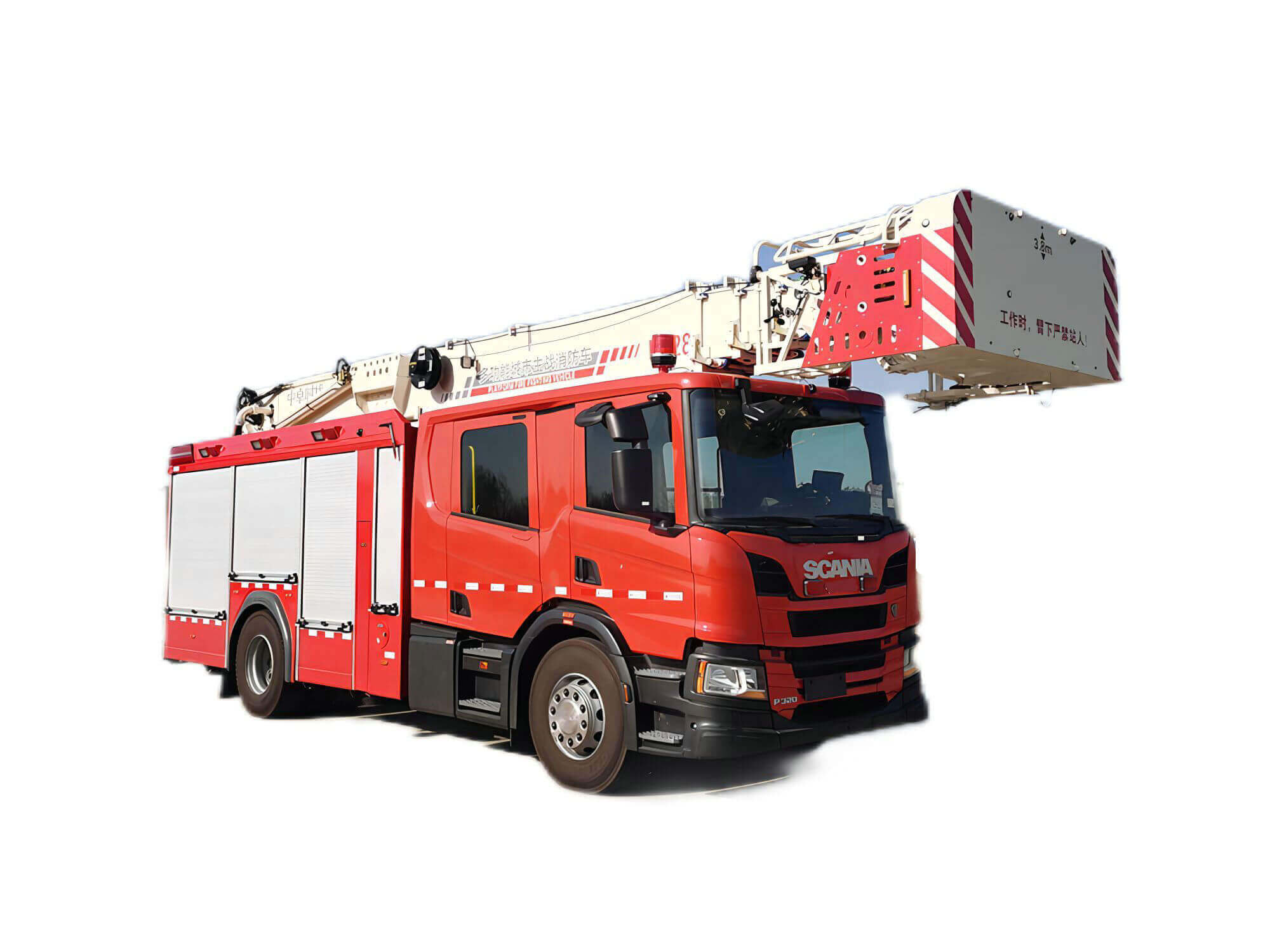 Scania Multifunctional Urban Main Battle Elevated 28m Platform Fire Truck 