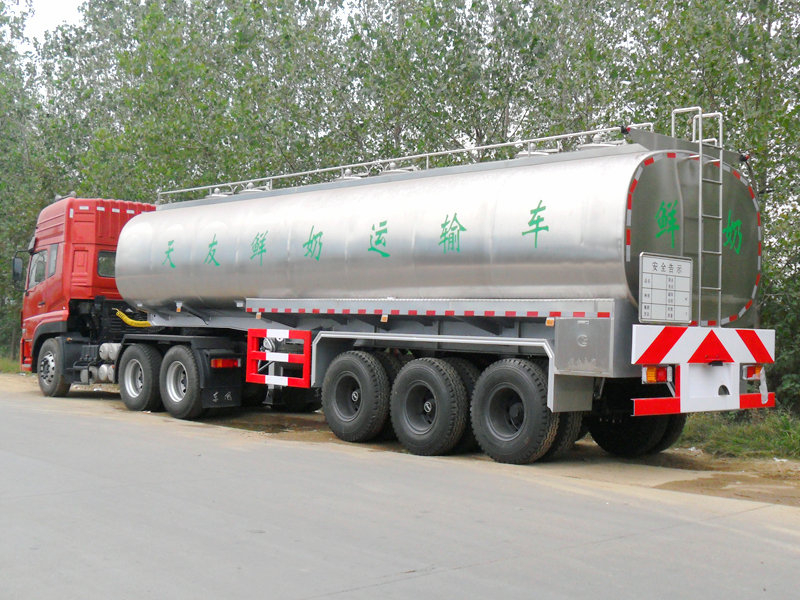 Stainless Steel 3-axle Milk Transportation Semi Trailer