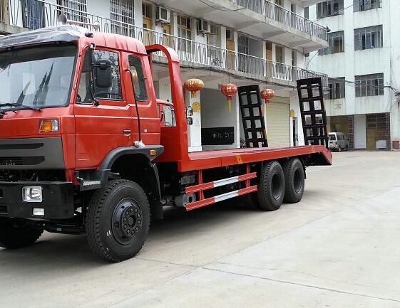 Flatbed Truck Dongfeng 6x4 Flatbed Truck for Loading Excavator