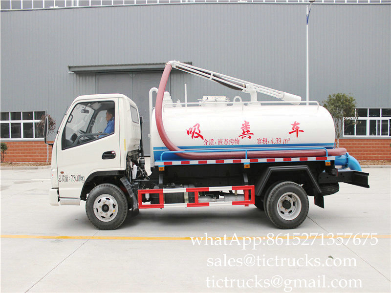 Samll Cheap Sewage Suction Truck Septic Tank Truck ,Cesspit Emptier Vacuum Truck 4500L- Euro 3/6 Tanker