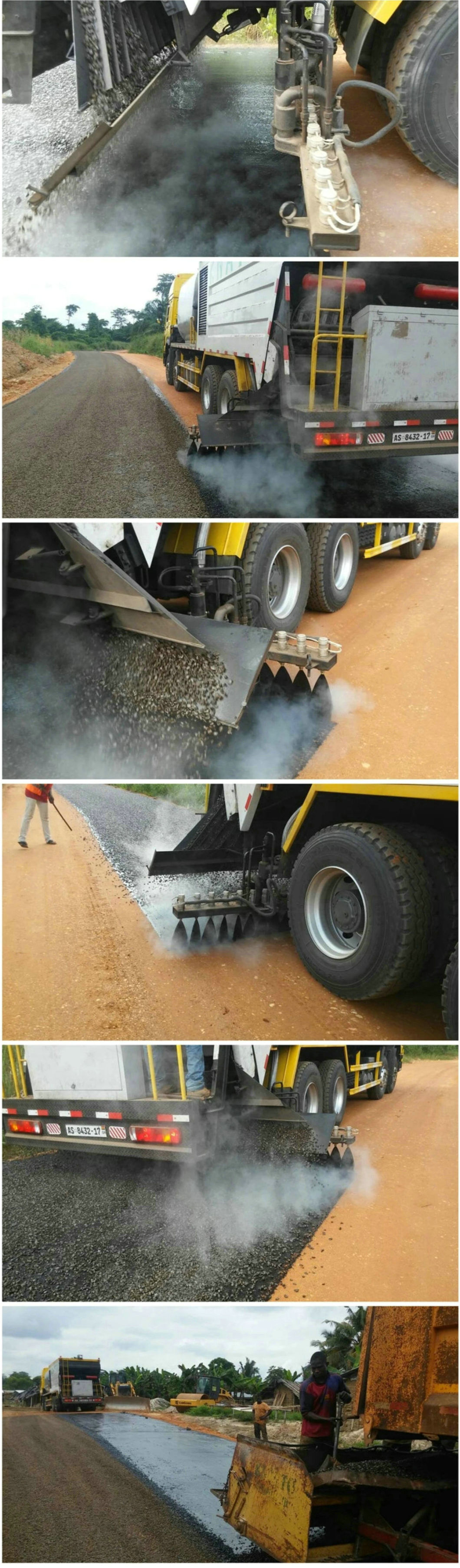 HOWO Synchronous Chipsealer (Sinotruk 9m3 Bitumen Tank and 14m3 Gravel Tank asphalt)