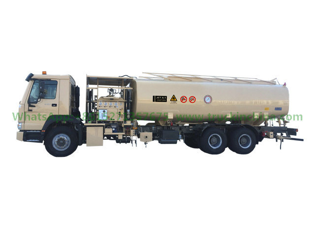 Sinotruck HOWO 25000L Aircraft Tanker (Aviation Kerosene, Aviation Gasoline, Jet Oil 6600 US Gallon Refueler Aircraft Tanker)