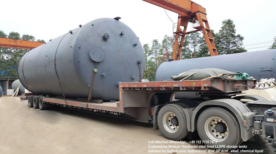 125 -150 Cbm Vertical Steel Lined Plastic (LLDPE) Storage Tank for HCl (max 35%) , Naoh (max 50%) , Naclo (max 10%) , H2so4 Chemical Liquid Corrosion Resistance