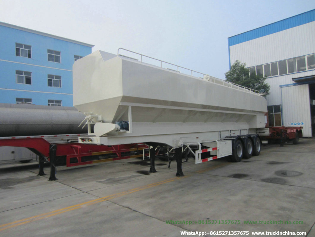 Tri-Axles Bulk Feed Tank Semi Trailer Customized with Electric Pump Hydraulic System Transport Livestock Chicken Duck Goose Feed