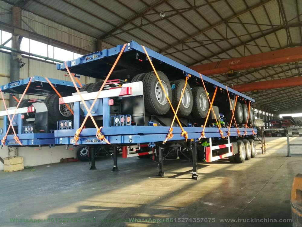 3 Axle Flatbed Semi Trailer 40FT Container with Container Locks