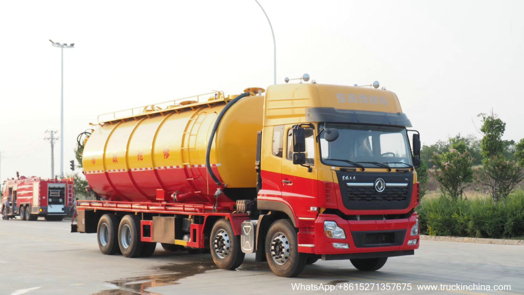30ton Vacuum Sewer Sewage Cleaning Truck (Sewer Septic Tank High Pressure Combined Water Jetting Truck 18m3 Wast Sludge 10m3 Clean Water Tank)