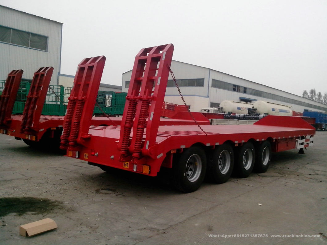 Heavy Haul Equipment Trailer 4 Axles Low Bed Semi Trailer 60ton 80ton 100ton
