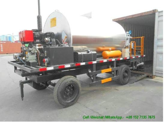 Asphalt Distributor Trailer Truck with Bitumen Spraying Nozzles (Asphalt Tank Dolly Trailers Full Insulated 1000L -4000L, Spray Bitumen 2 -5 meters)