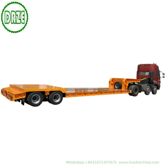 40t 2 Axles Gooseneck Low Bed Platform Semi Trailer Gooseneck Detachable Hydraulic Lowbed Lowboy
