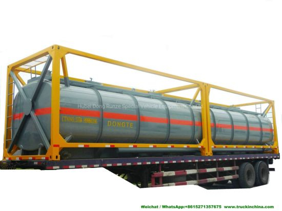 40FT Chemical Tank Container for Road Transport (Dongte 35 -40Ton Bleach Tanks, NaOCL Tanks, Javel Water, HCl Tank Steel Lined LDPE)