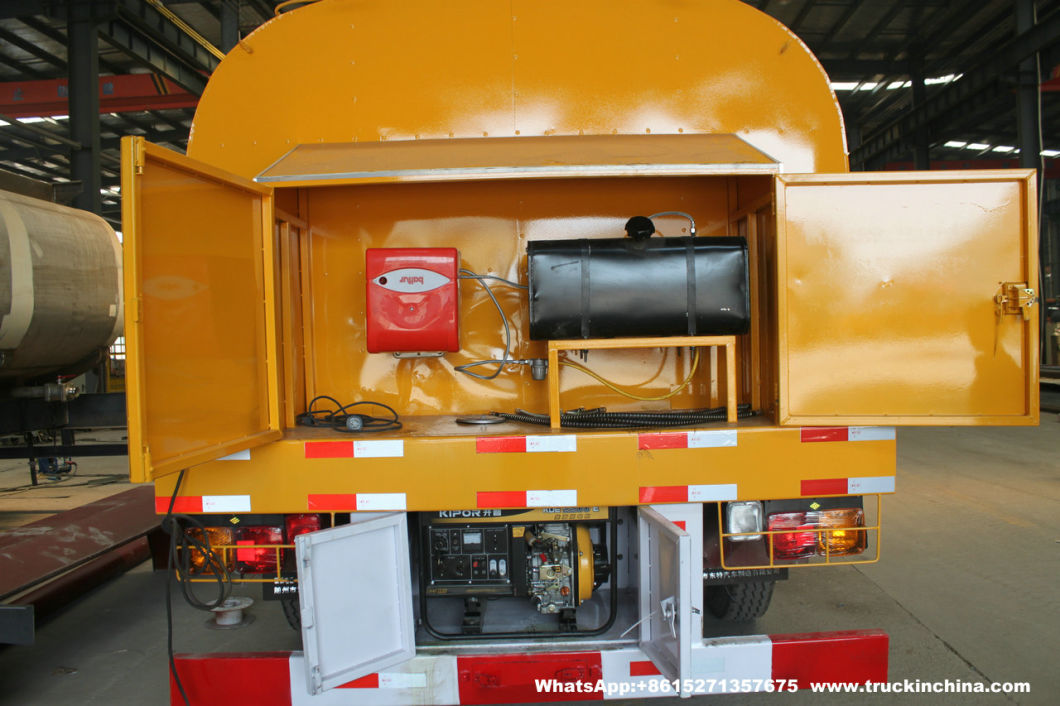 33t Asphalt Tanker for Liquid Hot Bitumen Transport with Heating System Rockwool Wraped Insulation with Baltur Diesel Oil Burner Generator