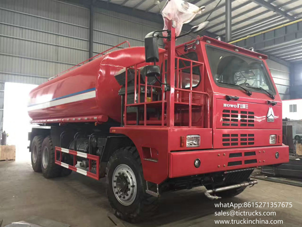 HOWO Mining Anti Dust Water Tanker Truck 35- 40m3 (Offroad Water Bowser with Fire Pump Water Fire Cannon)