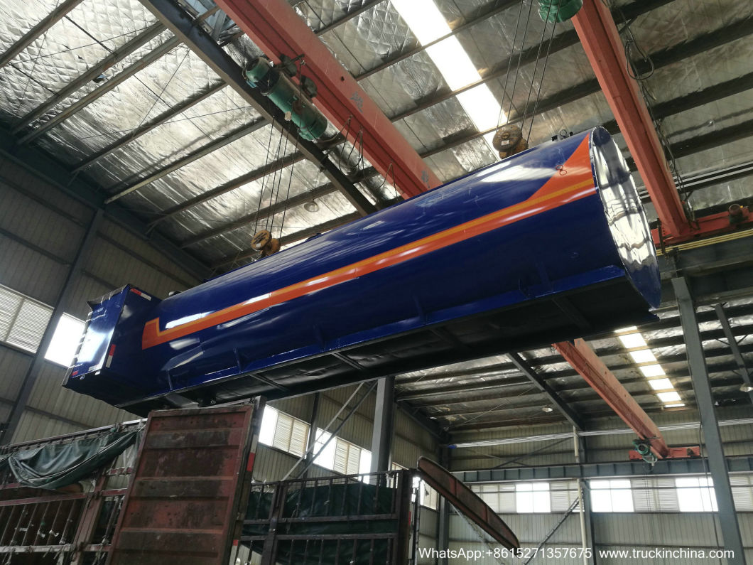 Mobile Bitumen Truck Tanker Upper Body (9m3 Hot Asphalt Tank Insulation 80mm RockWool, Wraped Stainless Steel With Baltur Diesel Oil Burner Generator)