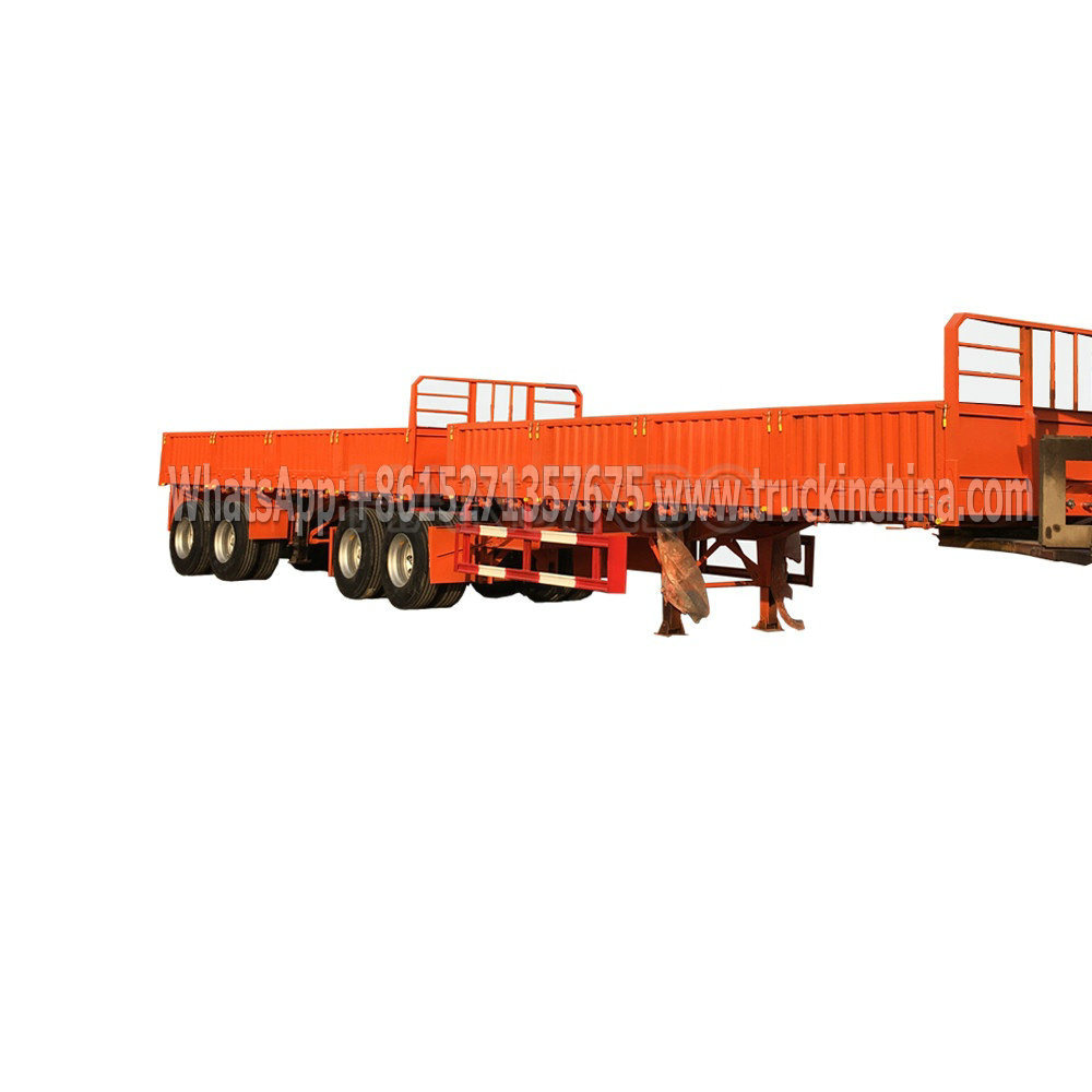 Customized Interlink 2 Flatbed Semi Trailer Truck (Double Combination 20FT Container Trailers Flatbed Or Skeleton Type)