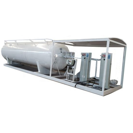 25000liters LPG Filling Plant with Two Dispenser for 12 Tons LPG Cooking Gas Cylinder Filling Station Skid Mounted Tank of Easy Transport