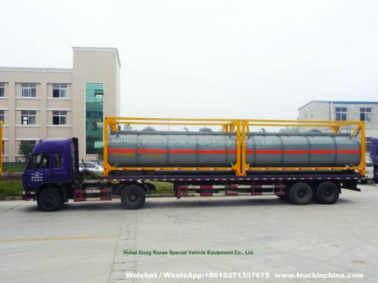 40FT Chemical Tank Container for Road Transport (Dongte 35 -40Ton Bleach Tanks, NaOCL Tanks, Javel Water, HCl Tank Steel Lined LDPE)