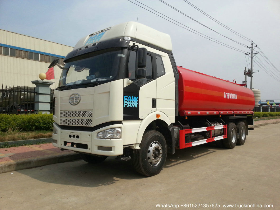 FAW Diesel Road Tanker Truck (24m3 Fuel Oil Bowser Refueling Truck with Oil Pumps Flowmeter Fuel Despenser for Fuel Express Door to Door Service)