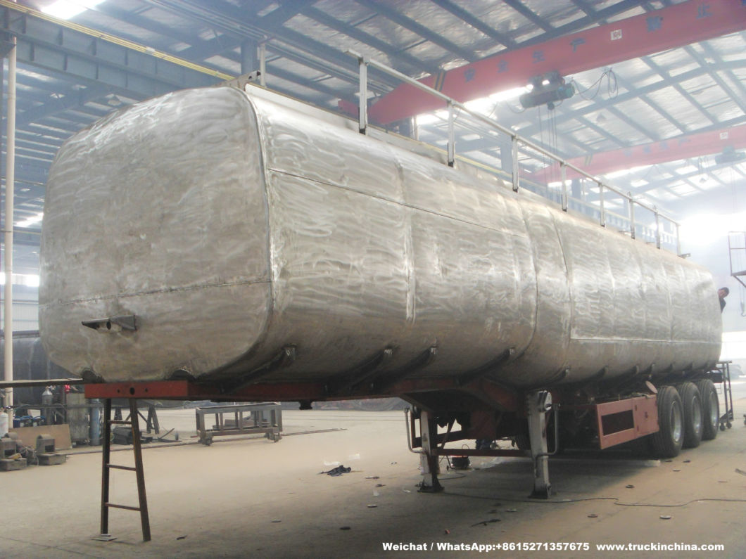 Heavy Duty Stainless Steel Tanker Semi Trailer 60000L for Food Oil, Ethanol, Liquor, Win (40-60T Polished Stainless Tanker)