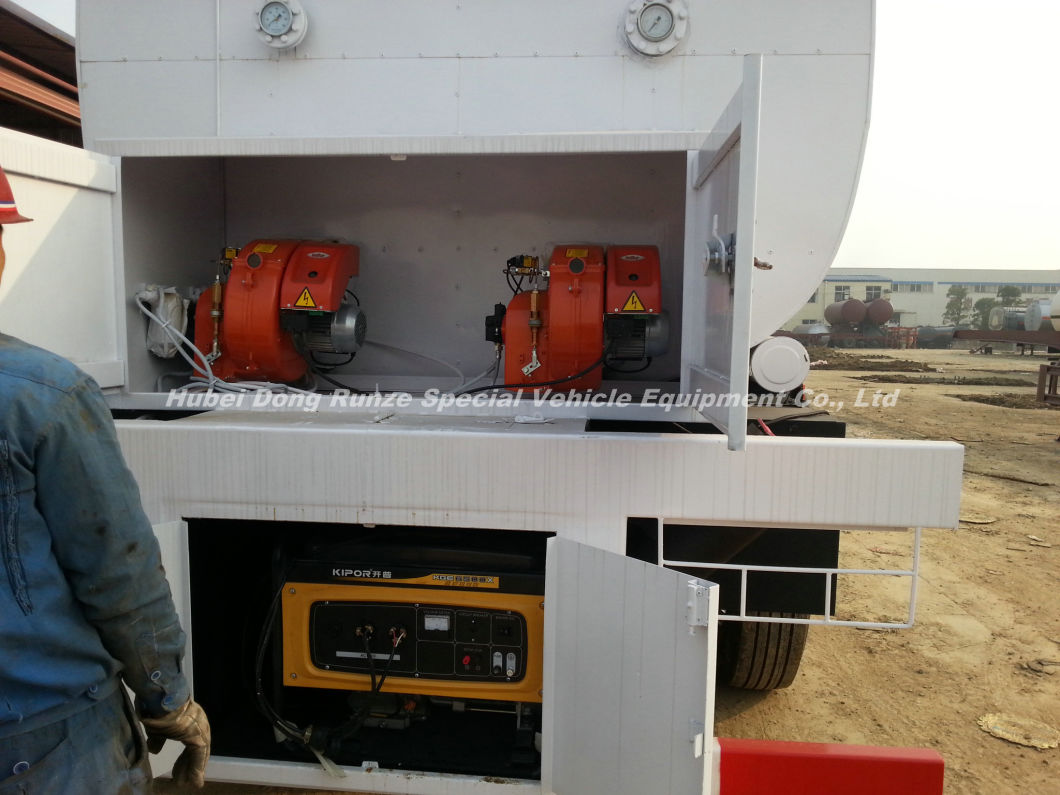 Hot Liquid Asphalt Tanker Trailer Truck 50, 000 Liters with Two Burner Heater Insulation Layer for Transport Bitumen, Liquid Asphalt, Coal Tar Oil, Crude Oil