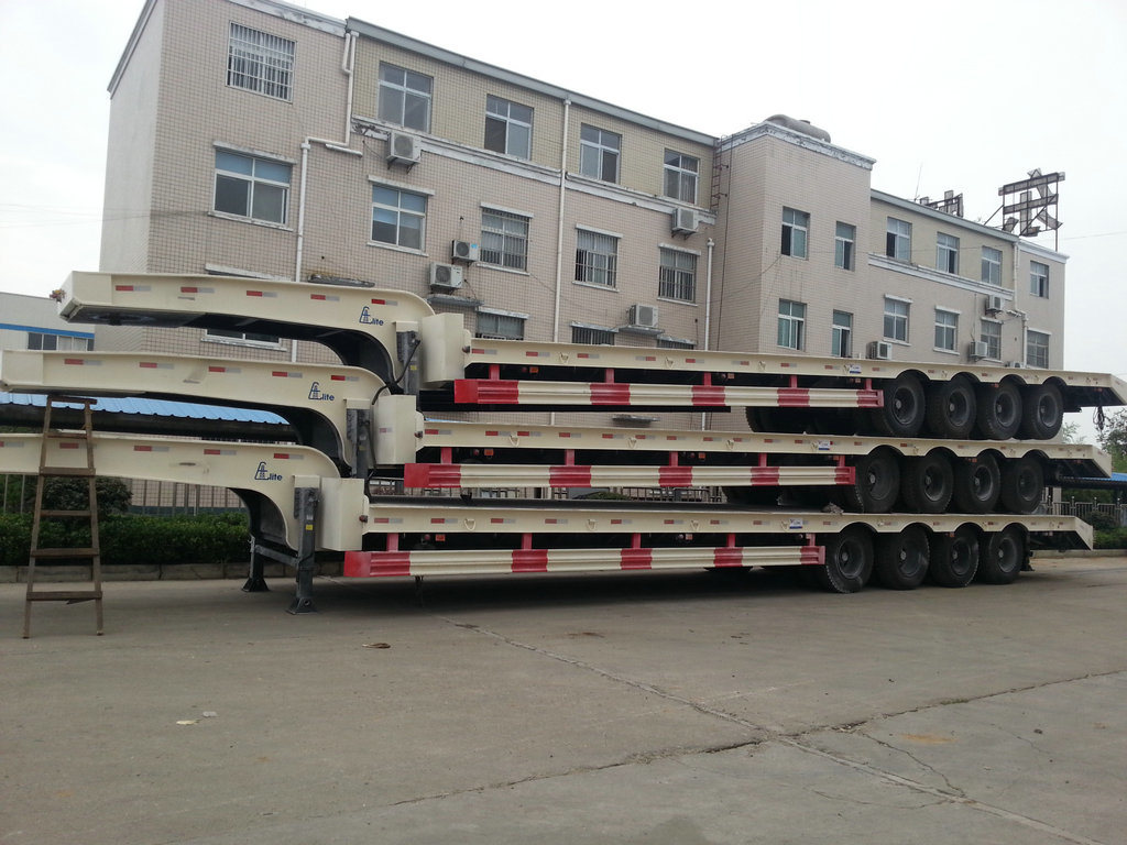 4 Axles Heavy Duty Lowboy (Low Bed) Trailer (Flatbed 11M -16M) 100ton