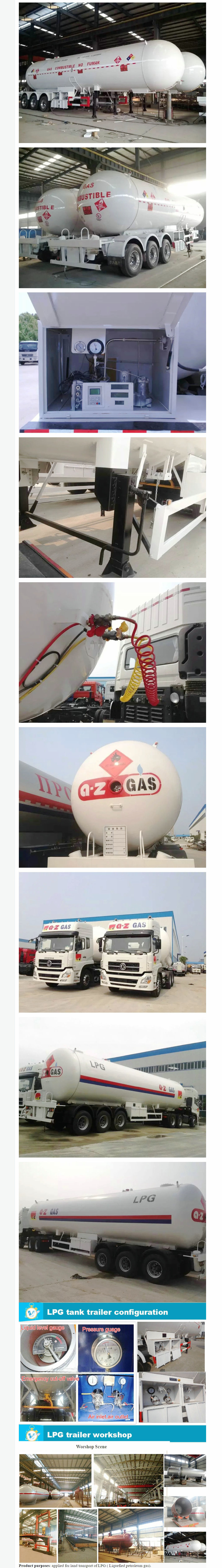 3 Axle Tank Semi Trailer for LPG/Propane /Dme/ Isobutane 59050liters