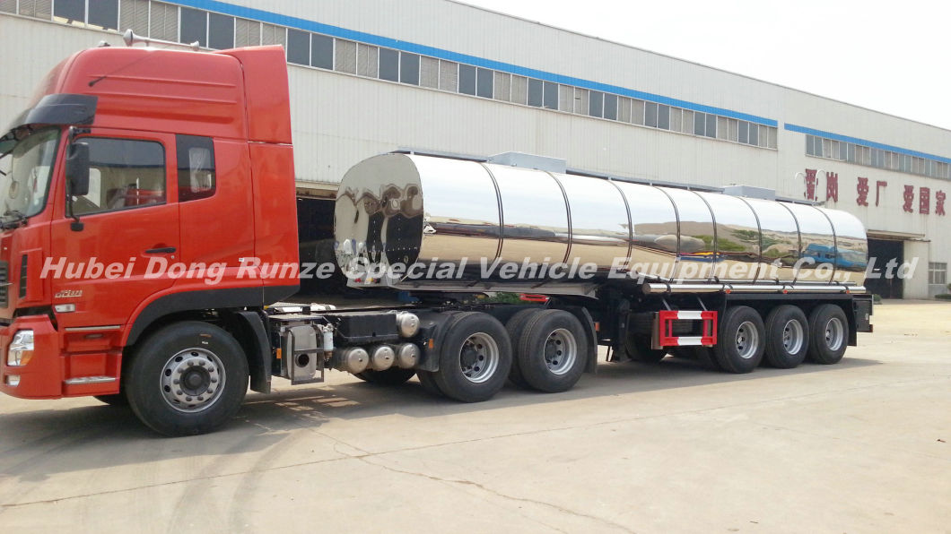 3axles Stainless Steel Emulsion Tank Semi Trailer Insulated Cladding Stainless Steel 27.3cbm for Road (Tanker) Tansport Un2426 Ammonium Nitrate (NH4NO3)