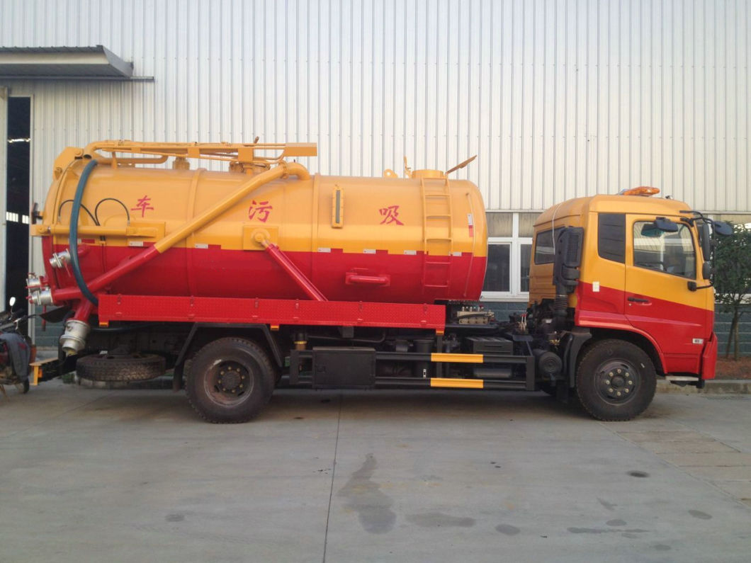 High Pressure Jetting Combined Sewer VAC Tanker Truck 6cbm Vacuum Sewage Tank, 4cbm Jetting Water Tank
