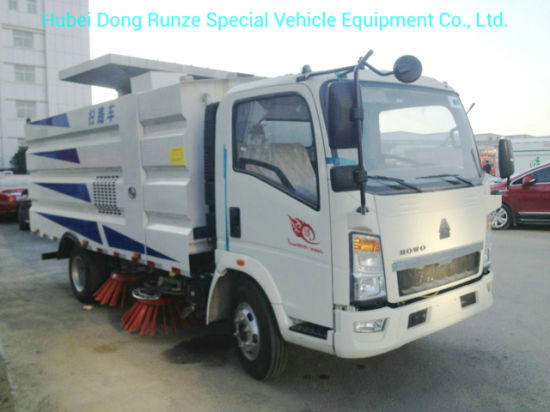 HOWO Road Vacuum Road Sweeper 4cbm Garbage 1 Cbm Water Stainless Steel 4X2 -Rhd. LHD 5
