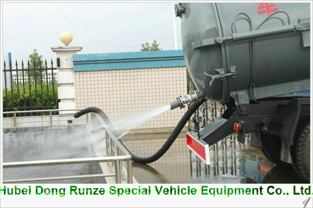Diesel Vacuum Tanker Truck for Chemcial Factory Sucking Chemical Acid Waste, Tank Inside Lined PE 10000 Liter