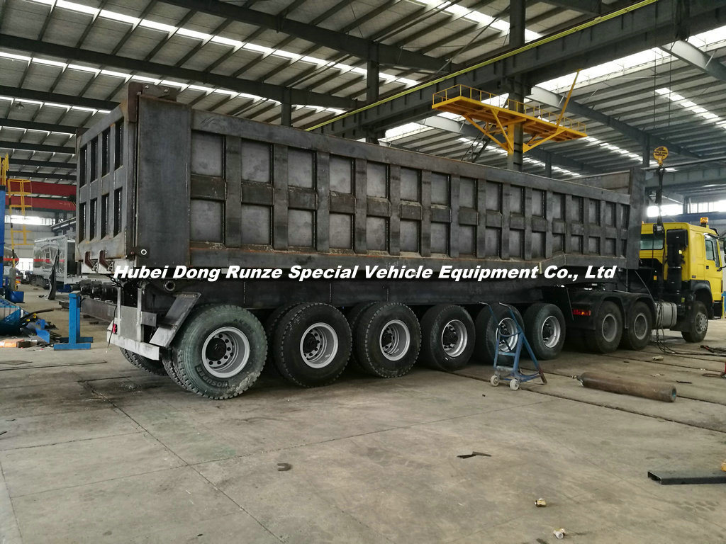 6 Axles Trailer Tipper 80ton-100ton Heavy-Duty for 100 Ton Mangenese and Bauxite Ores Transport