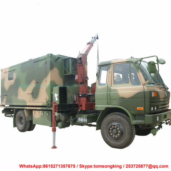 Dongfeng Awd 4X4 Offroad Truck Mounted Mobile Workshop Conainer with Crane 3 Ton