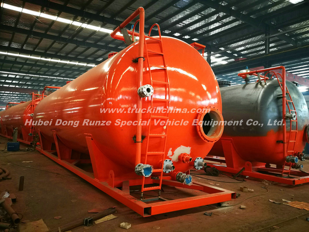 Skid Tank Lined LDPE 60cbm -80cbm (500 bbl Frac Tank) for Oilfield Onsite Acid Supply and Holding Mounted Trailers Ease of Transportation Chemical Contain HCl