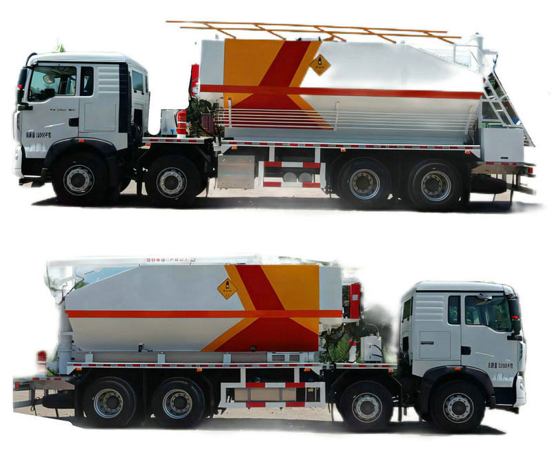 Sinotruck HOWO ANFO Mixing And Charging Explosive Truck 17 Ton