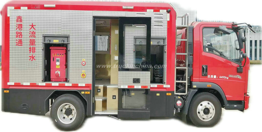 HOWO Flood Rescue Truck with Mobile Drainage Pump1000 m3/h