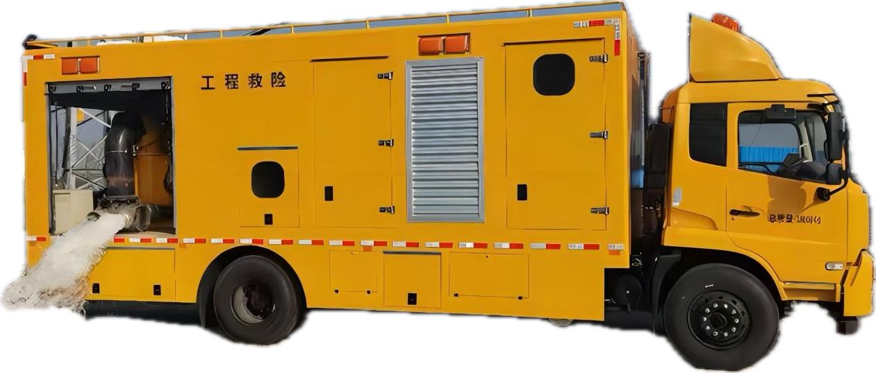 King Run Mobile Drainage Rescue Pump Truck with 300KW Generator 8 Set Stainless Drainage pump 