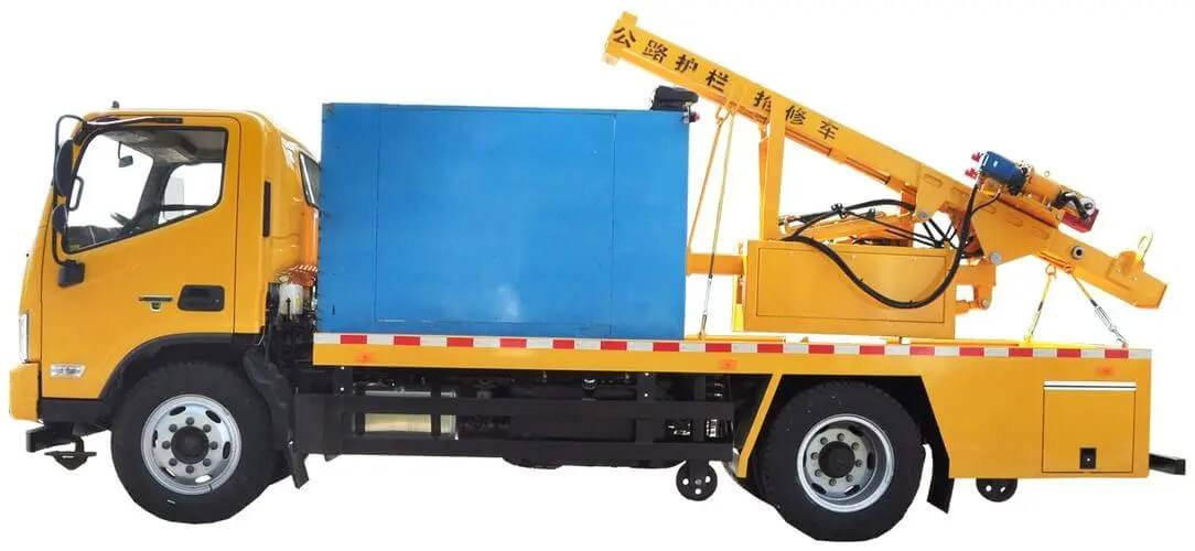 Customize FOTON Guardrail Post Driving Maintenance Truck with Drilling Device Screw Air Compressor And Hydraulic Pile Hammer 