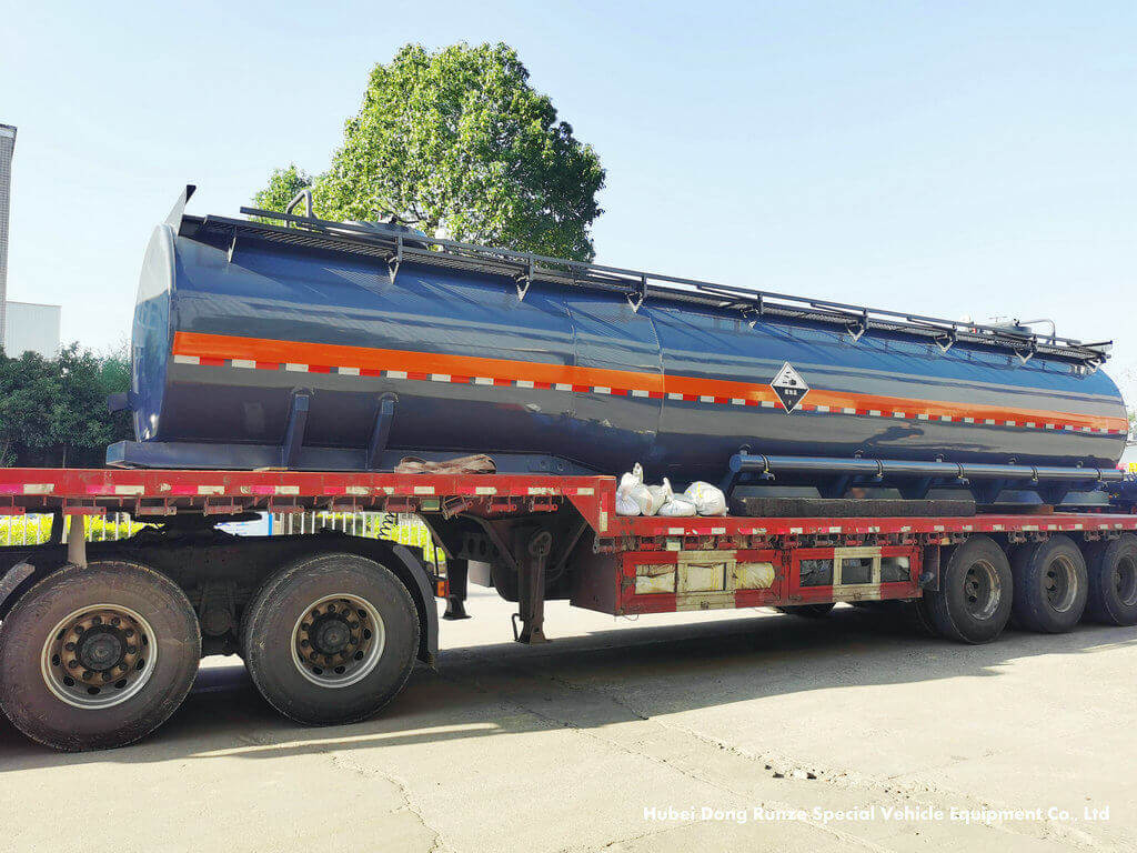 PE lining acid tank trailer for Hydrochloric Acid HCl Sulphuric Acid (13)