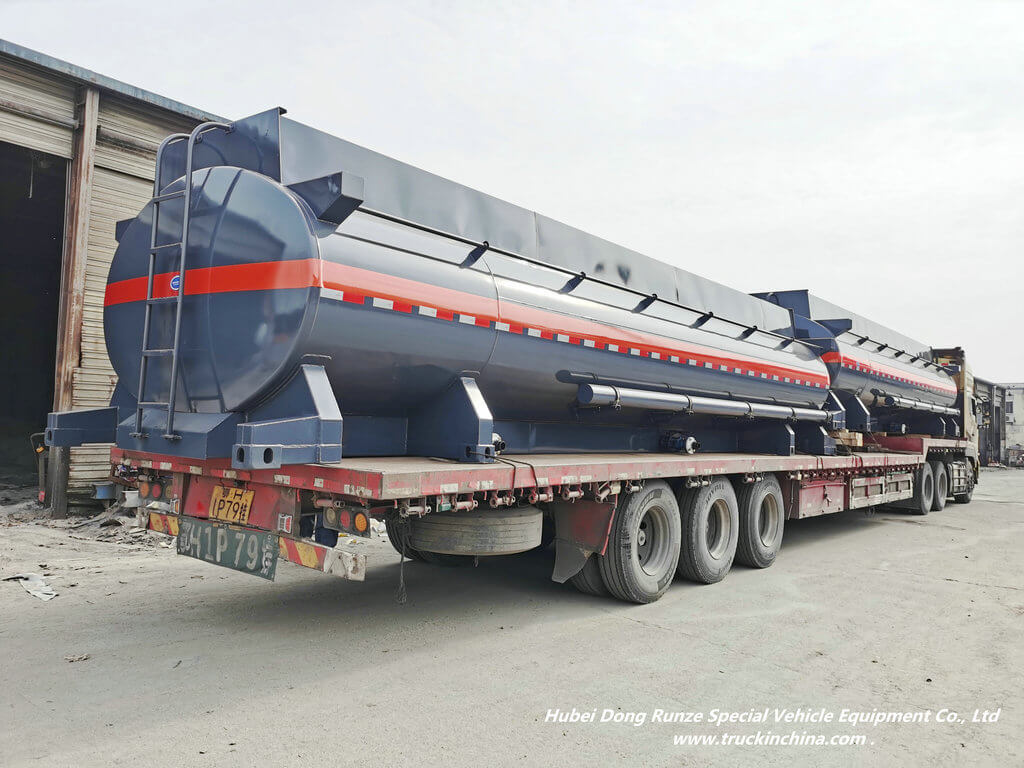 2 Sets Hydrochloric Acid HCL Tank Container Lined PE 24m3 Trailer Mounted to Vietnam