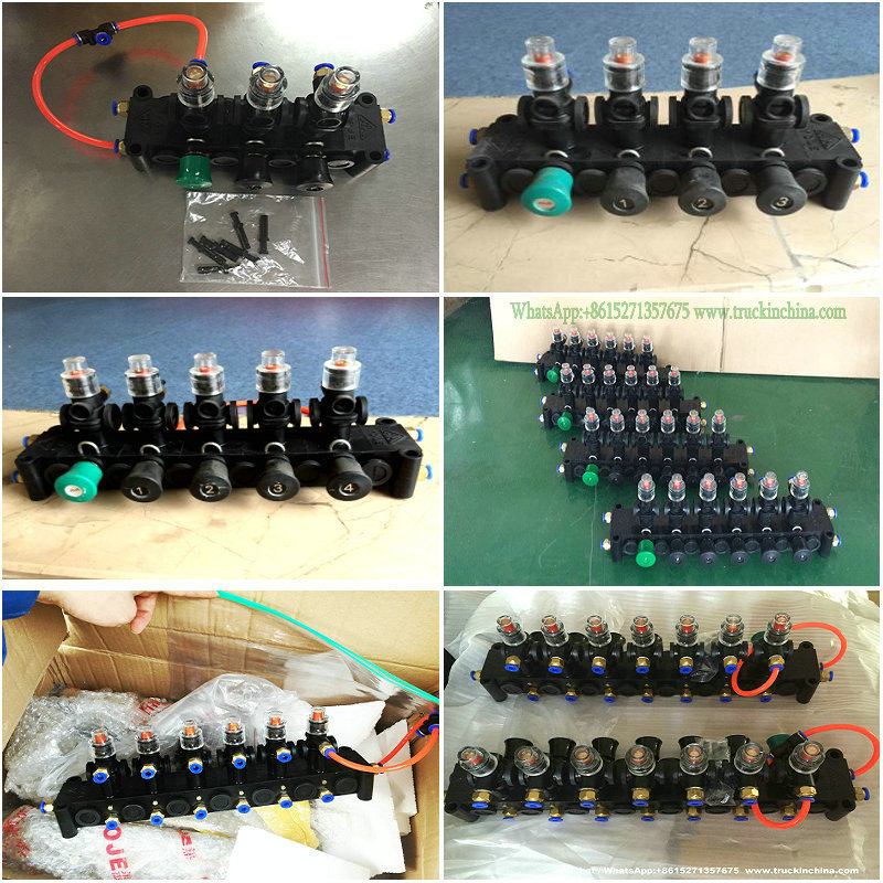 Plastic Pneumatic Control Block Valves for Fuel Tanker (Road Tanker Truck YOJE Pneumatic Control Unit 1-7 Compartments)