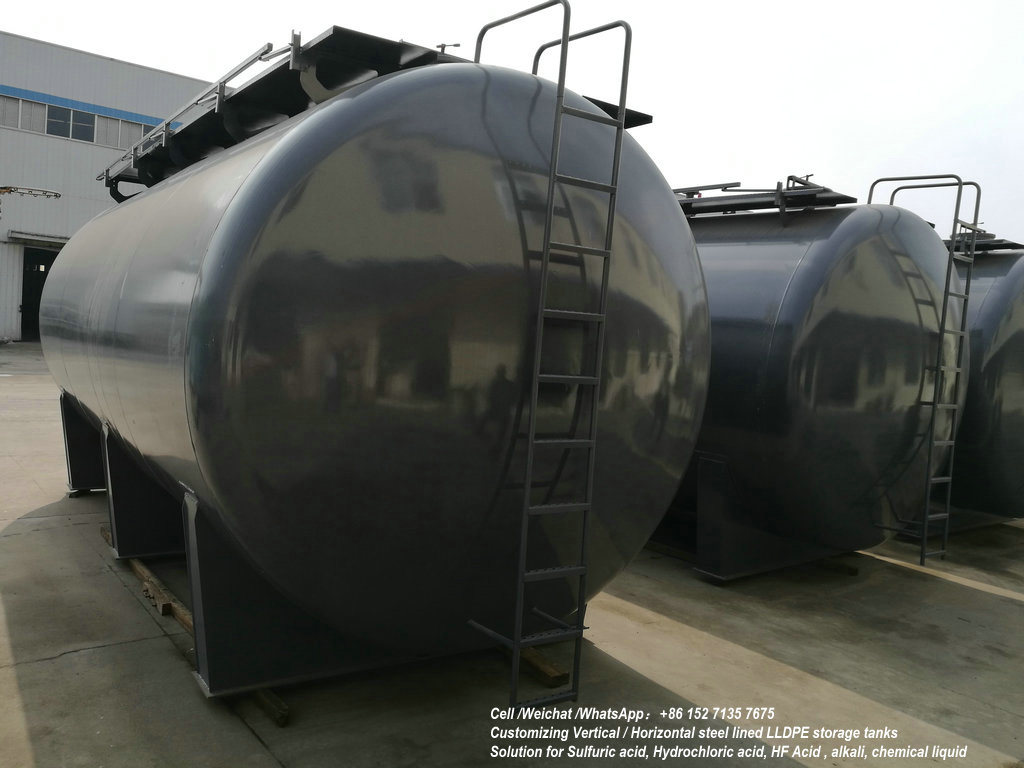 Customize Checmial Acid Storage Tank 100t (Steel Lined LLDPE Tank For Storage Bleach, Hydrochloric Acid, Ferric Chloride, Oilfield Chemicals, Corrosive Wastes)